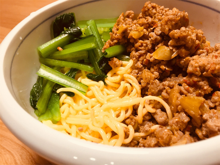 塩分0gのこんにゃく中華麺を使った、汁なし担担麺